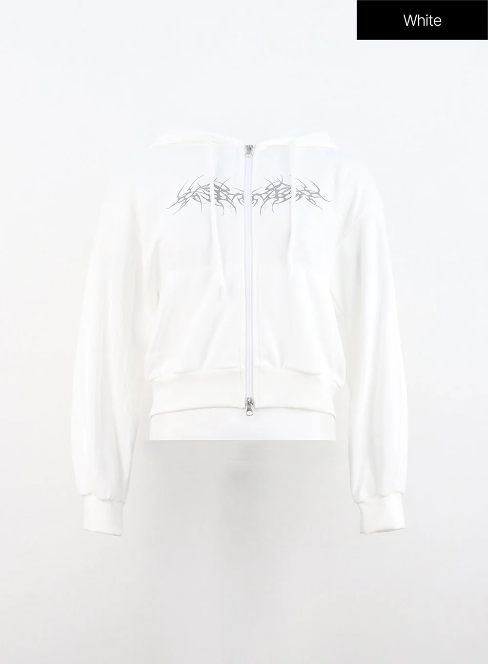 Zip-Up Graphic Crop Hoodie IN314 - Image 10