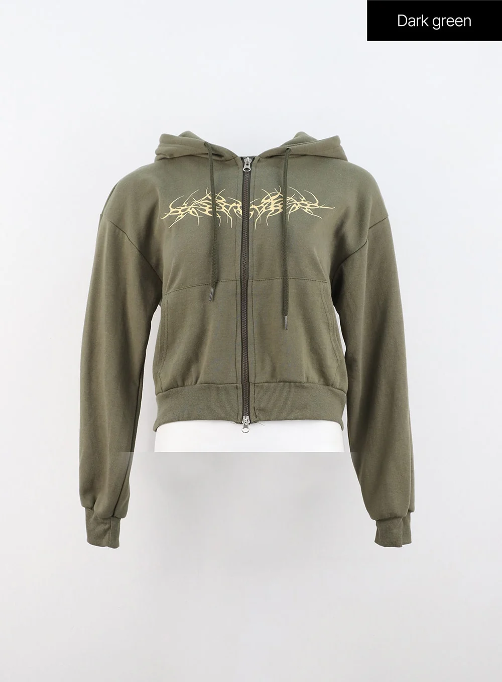 Zip-Up Graphic Crop Hoodie IN314 - Image 11