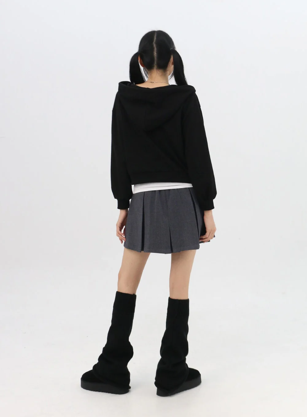 Zip-Up Graphic Crop Hoodie IN314 - Image 7